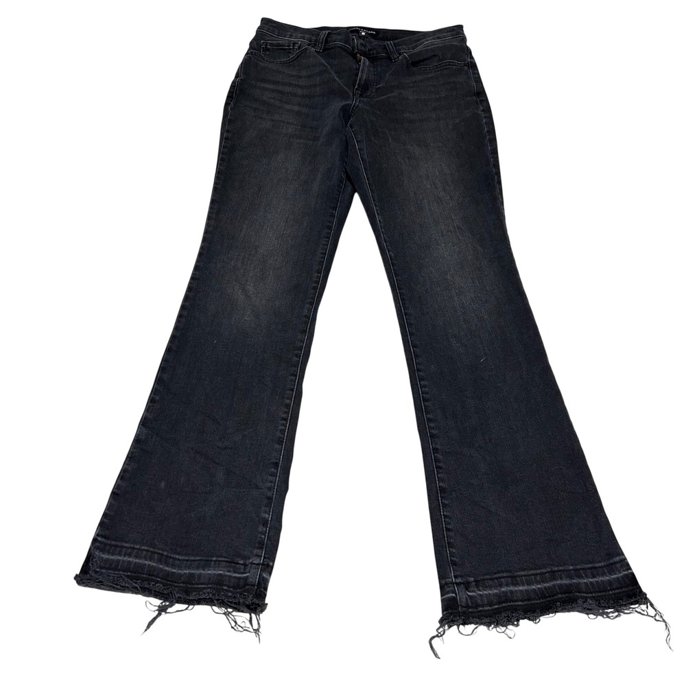 Lucky Brand Jeans Womens 6/28 27in Black Flare Raw Hem Faded Denim
